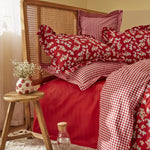 Karaca Home Carlo 100% Cotton Single Duvet Cover Set Red