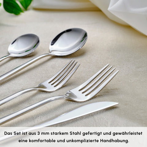 Karaca Orion Platinum 84-Piece Cutlery Set for 12 People


