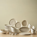 Karaca Earth Collection Rise 55-teiliges Tafelservice für 12 Personen, Cream