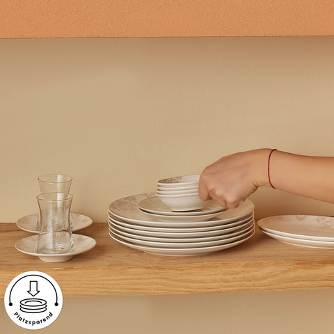 Karaca Bone China Siena 20-Piece Serveware Set for 6 People, White