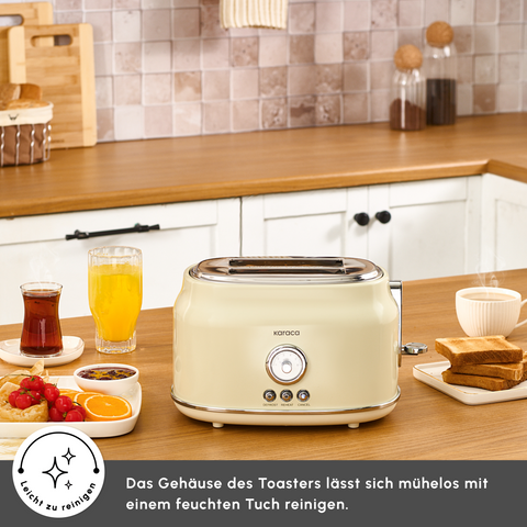 Karaca Retro Cremefarbenes Toaster
