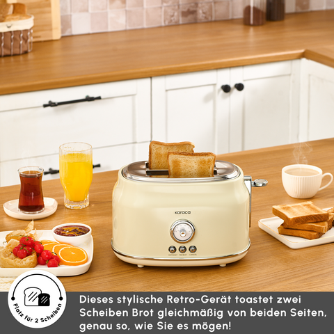 Karaca Retro Cremefarbenes Toaster