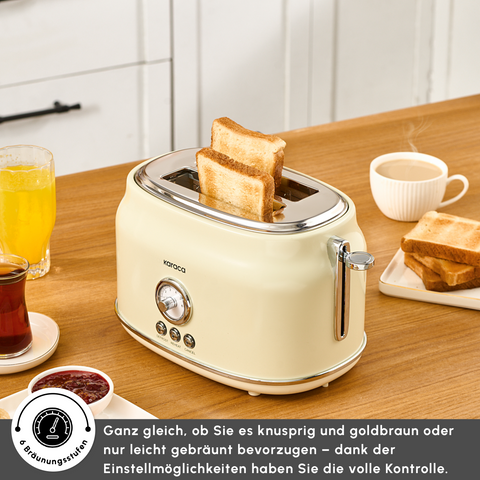 Karaca Retro Cremefarbenes Toaster