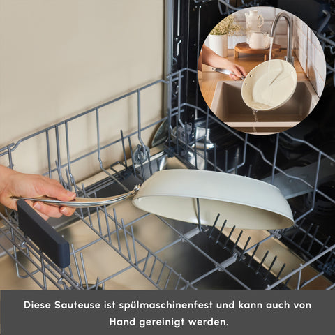 Karaca Swiss Crystal Almond Cream Pfanne mit Edelstahlgriff 30 cm