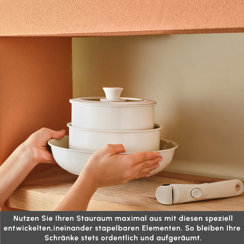 Karaca Comfort 6-teiliges Keramik-Kochgeschirrset mit abnehmbaren Griffen