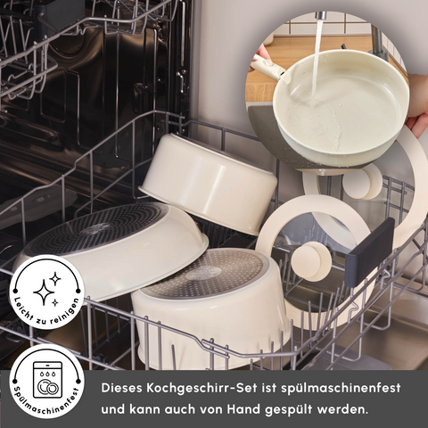 Karaca Comfort 6-teiliges Keramik-Kochgeschirrset mit abnehmbaren Griffen