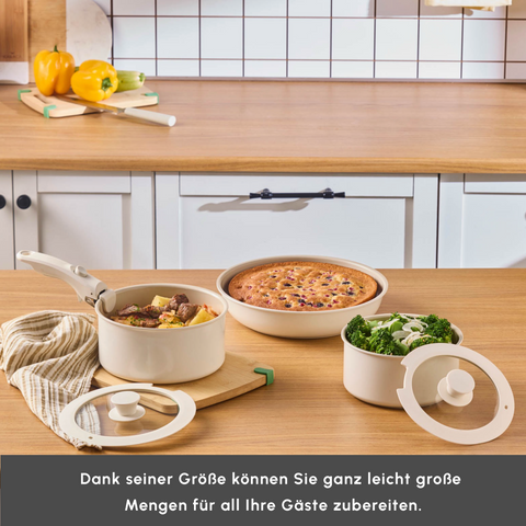 Karaca Comfort 6-teiliges Keramik-Kochgeschirrset mit abnehmbaren Griffen