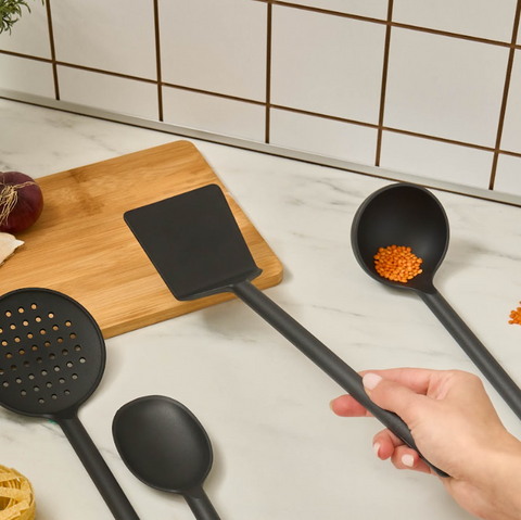 Karaca Simple 5-Piece Utensil Set, Black
 
