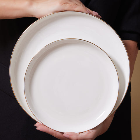Karaca Stream Bone China Favaro 53-teiliges Tafelservice für 12 Personen, Gold