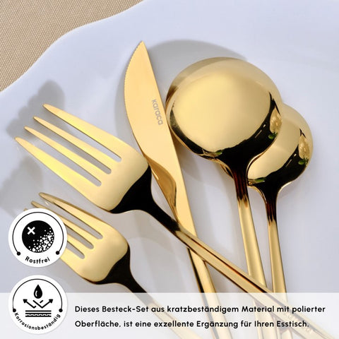 Karaca Orion Gold 6-Personen 30-teiliges Besteckset