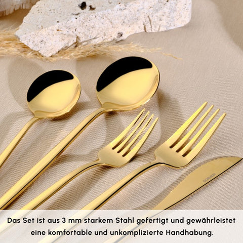 Karaca Orion Gold 6-Personen 30-teiliges Besteckset