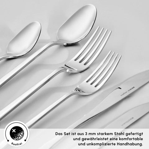 Karaca New Everest Elegance Besteckset für 12 Personen, 84-teiliges