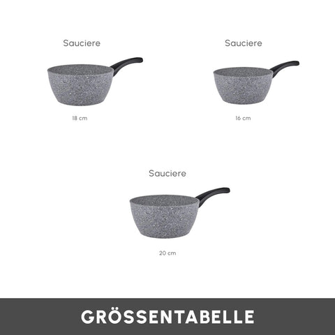 Karaca Gris Biogranit Induction Milk Pot Set, 3 Piece