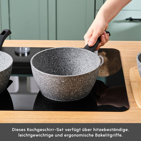 Karaca Gris Biogranit Induction Milk Pot Set, 3 Piece