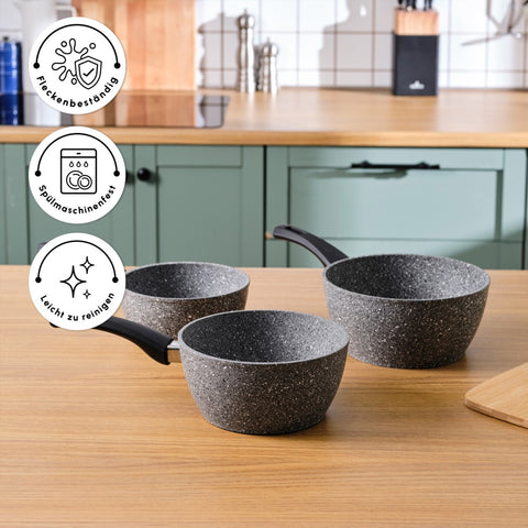 Karaca Gris Biogranit Induction Milk Pot Set, 3 Piece