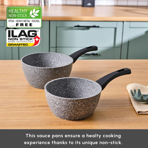 Karaca Gris Biogranit Induction Milk Pot Set, 2 Piece