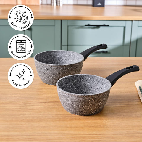 Karaca Gris Biogranit Induction Milk Pot Set, 2 Piece
