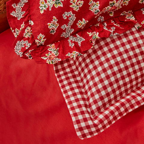 Karaca Home Carlo Doppel Bettwäscheset 100% Baumwolle Rot 200x220 Cm