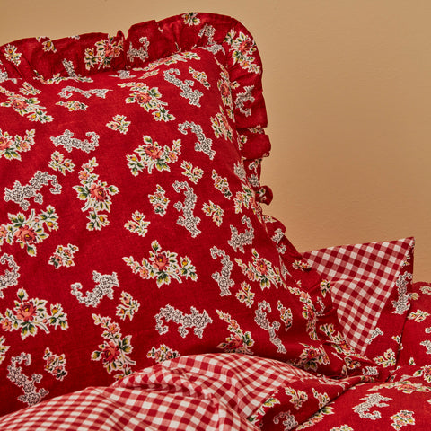 Karaca Home Carlo 100% Baumwolle Einzel Bettbezug Set Rot