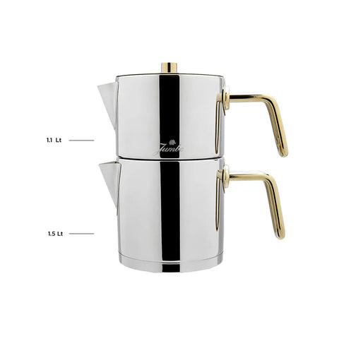 Jumbo Metalix Titanium Gold Çaydanlık Seti