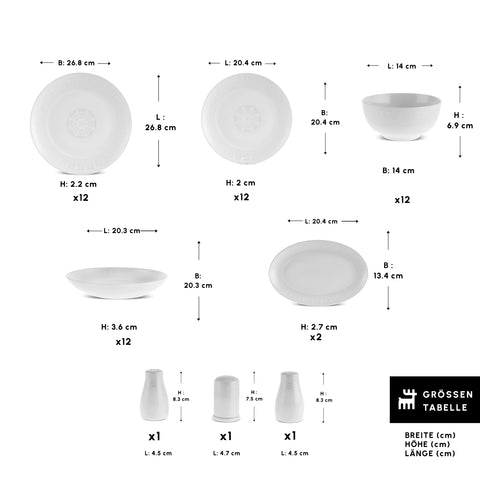Karaca Forever Bone Artiste 53-Teiliges 12-Personen Geschirrsett