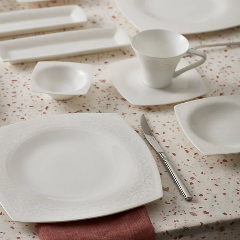 Karaca Fine Pearl Roma 26-Teiliges 6-Personen Frühstücksset Quadrat