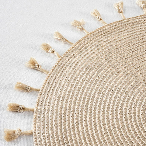 Karaca Home Lionel Platzset mit Fransen, 2-teilig, Natur