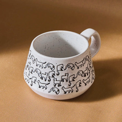 Karaca Weiße Katzen-Tasse, 450ML