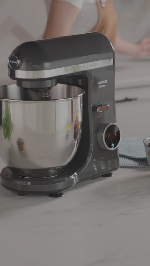 Karaca Mastermaid Chef Ultra D2000W Küchenmaschine mit Digitaldisplay Galaxy Grey 7L