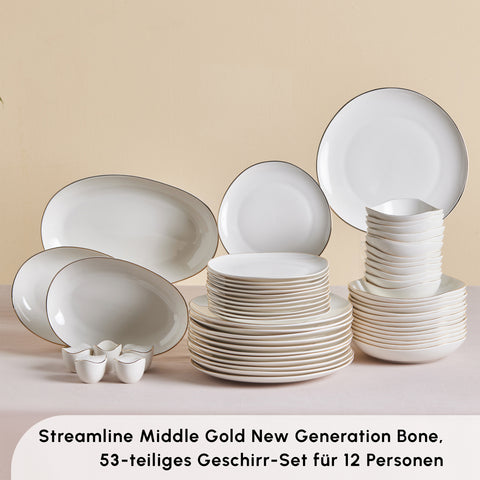 Stream Bone Middle Tafelservice für 12 Personen - Gold